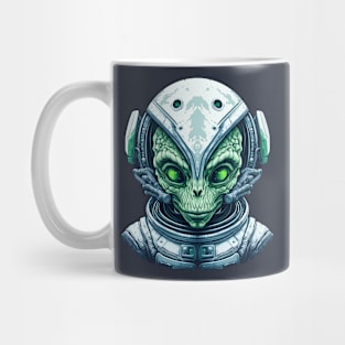 Alien Pilot  - Green Alien Head with Helmet Mug